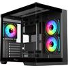 Itek Case Itek DARK CAVE DS - Gaming Tower ATX, 3 ventole ARGB, paratia frontale e laterale in vetro temperato, Nero