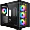 Itek Case Itek DARK CAVE CURVED - Gaming Tower ATX, 4 ventole ARGB, paratia frontale e laterale in vetro temperato con design curvato, Nero