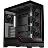 Itek Case Itek SHOWBUI WAVE 82B - Gaming Tower ATX, 4x Ventole ARGB, Pannelli Frontali e laterali ad incastro in vetro oscurato, Nero
