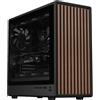 Itek Case Itek WOODY W2B - Gaming Tower ATX, 4 ventole PWM da 14 cm, Frontale in legno, pannello laterale in vetro temperato scuro, Nero