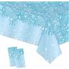 COSORO 2 Pezzi Brillante Tovaglia Plastica Rettangolare,137*274cm Sequins Tovaglia Antimacchia Impermeabile Azzurro Grande,Tovaglie per Festa Decorazione Desktop per Festa di Compleanno Matrimonio Natale