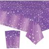 COSORO 2 Pezzi Brillante Tovaglia Plastica Rettangolare,137*274cm Sequins Tovaglia Antimacchia Impermeabile Viola Grande,Tovaglie per Festa Decorazione Desktop per Festa di Compleanno Matrimonio Natale
