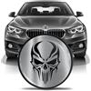 SkinoEu Stemma tuning cofano anteriore baule 82mm compatibile con BMW emblema 51147057794 Teschio Nero Argento EN 7