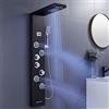 KEOKBON Torre doccia in acciaio inossidabile 304 multifunzione (cascata a pioggia, doccetta, beccuccio per vasca da bagno, luce LED, display temperatura Celsius) colonna doccia per ristrutturazione