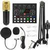 Andowl KIT REGISTRAZIONE PODCAST COMPLETO SET MICROFONO A CONDENSATORE E SCHEDA AUDIO