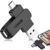 Ailah Chiavetta USB 128 GB Reversibile USB-C & USB-A, Trasferimento Rapido 200 MB/s, Archiviazione per Telefono Portatile, Custodia in Lega di Alluminio, Compatibile con Smartphone, Plug & Play, Nero