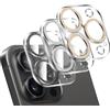 LucBuy 3 Pezzi Protezione per Obiettivo Fotocamera Scintillante per iPhone 15 Pro/iPhone 15 Pro Max, Copertura Acrilica Trasparente Completa Decorazione Glitterata Colorata Protezione per Fotocamera