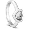CHOPARD Anello happy diamonds cuore in oro bianco con diamanti