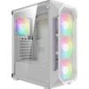 Gamdias Case Gamdias AURA GC1 ELITE WHITE ARGB - Mid Tower ATX, 4*120mm Ventole ARGB preinstallate, Pannello laterale in Vetro temperato, Bianco