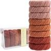SXQLYH 8 pezzi grandi elastici per capelli, senza cuciture, in cotone, elasticizzato, per capelli spessi, pesanti, lunghi e ricci, senza pieghe, non si rompe (rosso mattone)
