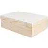 INNSPIRO Scatola in legno di pino massiccio e impiallacciatura rettangolare 22x15x7cm.