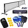 Mobiclinic®, Set da Pickleball, Racchette in Fibra di Vetro, Palline per Interni ed Esterni, Borsa da Trasporto, Ergonomico, Anima in Polipropilene a Nido D'ape, Grip (4 racchette + 8 palline + rete)