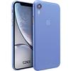doupi UltraSlim Custodia per iPhone Xr (iPhone 10r) 6,1 pollici, satinato fine piuma facile mat semi trasparente Cover, blue