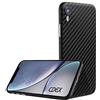 doupi UltraSlim Custodia per iPhone Xr (iPhone 10r) 6,1 pollici, Carbon Fiber Look Fibra di Carbonio ottiche piuma facile Cover Hardcase, nero