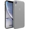 doupi UltraSlim Custodia per iPhone Xr (iPhone 10r) 6,1 pollici, satinato fine piuma facile mat semi trasparente Cover, grigio