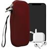 kwmobile Custodia in Neoprene con Zip per Smartphone XXL - 7 - Astuccio Portacellulare a Sacchetto con Cerniera - Borsa in bordeaux