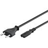 Goobay 50084 Cavo di collegamento rete / alimentazione / 2 Adrig / spina Euro (tipo C, CEE 7/16) presa apparecchio C7 / nero / 1,5m