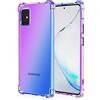 Dedux Cover per Samsung Galaxy A71, Custodia Trasparente Gradiente Protettivo TPU Case, Ultra Sottile Rinforzo a Quattro Angoli Cover (Viola/Blu)