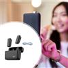 Microfono a bavero 2X con custodia di ricarica per video vlogging tramite