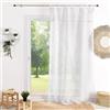 Homemaison QABANE - Tenda con nastri macramé, in poliestere leggero, tessuto aereo a doppio attacco, 7 lacci e 7 zampe nascosti, elegante rivestimento, 140 x 240 cm, bianco
