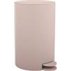 MSV - Pattumiera Cosmetica Modello Osaki - 3 Litri, Coperchio, Pattumiera a Pedale per Bagno, Compatta, Spazi Ridotti, con Contenitore Interno Rimovibile, Beige