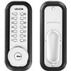 VEVOR Serratura Meccanica con Tastiera Monofacciale Codice da 4-7 Cifre, Serratura per Porta Senza Chiavi Batteria Bloccaggio Automatico Pomello, Porta d'Ingresso, Garage, Ufficio, Colore Argento