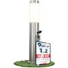 linovum - Lampada da esterni con presa e attacco E27, colonna energetica, 50 cm, in acciaio INOX, colonna di corrente con luce IP44