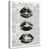 Dazzlewall Incorniciato Quadro Giornale Vintage, Poster con Stampa di Labbra Bianco e Nero Retro per Camera da Letto Ragazza Soggiorno 30×40 cm