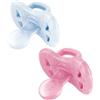 J Bimbi Joy Succhietto 100% Silicone 6 Mesi+ Trasparente e Rosa, 2 Pezzi