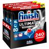 Finish Ultimate Infinity Shine Pastiglie Lavastoviglie, 80 Capsule Lavastoviglie, Detergenti per Lavastoviglie contro lo Sporco e i Residui Incrostati (Confezione da 3)