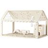 EUNEWR Gabbia per criceti in legno, 60 x 30 x 40 cm, con nascondiglio in stile villa, ponte ad arco e passaggio, gabbia trasparente per criceti siriani, criceti nani e porcellini d'India