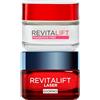 L'Oreal Paris L'Oréal Paris Revitalift Fragrance Free Crema Viso Antirughe con Probiotico e Pro-Retinolo Effetto Lifting 50ml + Crema Giorno Laser Anti-Età Rassodante Acido Ialuronico e Vitamina C 50ml - 2 Creme