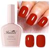 Imtiti Smalto Gel Rosso Natale, UV LED, Lunga Durata, Nail Art Manicure Fai Da Te a Casa per l'Autunno e l'Inverno (10 ML)
