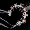 Whakano 1 nastro per cerchia, fiori e perle con strass, per matrimonio, compleanno, festa, rosa