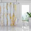 BLESFOREVER Set di tende da doccia in marmo bianco oro con 12 ganci, tende da doccia di lusso in marmo bianco grigio oro per bagno, tessuto impermeabile, 182,9 x 182,9 cm (larghezza x lunghezza)