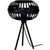 Eglo lampada da tavolo Towcester, illuminazione da comodino boho, luce | tripode in metallo e legno nero, portalampada E27