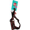 Aimé Aime YAGO - Pettorina in Nylon, Colore Nero e Arancione, per Cani di Piccola Taglia, Regolabile, Taglia S, 45-55 cm