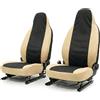 Auto Accessori Lupex Coprisedili auto compatibili con Smart Fortwo, Tessuto Policotone, Coppia Anteriore (Nero - Beige)