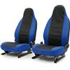 Auto Accessori Lupex Coprisedili auto compatibili con Smart Fortwo, Tessuto Policotone, Coppia Anteriore (Nero - Blu Royal)