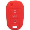 AAlamor Silicone Auto Chiave Caso Protector Cover Telecomando FOB per Peugeot 3008 208 308 - Rosso