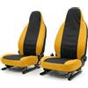 Auto Accessori Lupex Coprisedili auto compatibili con Smart Fortwo, Tessuto Policotone, Coppia Anteriore (Nero - Giallo)