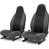 Auto Accessori Lupex Coprisedili auto compatibili con Smart Fortwo, Tessuto Policotone, Coppia Anteriore (Nero - Grigio Scuro)