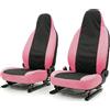 Auto Accessori Lupex Coprisedili auto compatibili con Smart Fortwo, Tessuto Policotone, Coppia Anteriore (Nero - Rosa)
