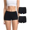Briyat Boxer Donna Slip Microfibra Mutande Culotte Pantaloncino Shorts Intimo Briefs Mutandine Underwear Lovable Brasiliana Cotone Biancheria Nero XXL