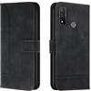 Bravoday Cover per Huawei P Smart 2020, Flip Custodia in Pelle PU Portafoglio Custodia per Huawei P Smart 2020, con Slot per Schede, Nero