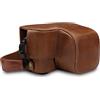 MegaGear Custodia in Vera Pelle compatibilie con Sony Alpha A6100, A6400 (16-50mm) - Marrone