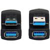 CY Cavo adattatore USB 3.0 angolato, 2 pezzi, da maschio a femmina, prolunga 180 gradi, 5 Gbps