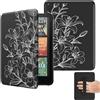 MoKo Custodia per 7 Ebook Reader(12a Gen 2024) e Colorsoft Signature Edition 2024, Cover Leggera con Cinturino da Polso Auto Sonno/Sveglia, Non adatto a Kobo Aura 2/Remarkable, Linea Fiore