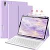 GKABXY Custodia con Tastiera per iPad 11/10 Generazione con Portamatite, Magnetico Rimovibile Senza Fili Bluetooth Tastiera Cover per iPad 11 Pollici A16 2025 10ª Generazione 10.9 2022, Viola