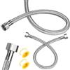 McBlast 2 Pz Tubo Flessibile da 3/8 Pollici, Tubo Armato 3/8 Femmina x Femmina, Tubi Flessibile in Acciaio Inox da 30 cm per Rubinetto della Valvola Angolare, Prolunga Rubinetto